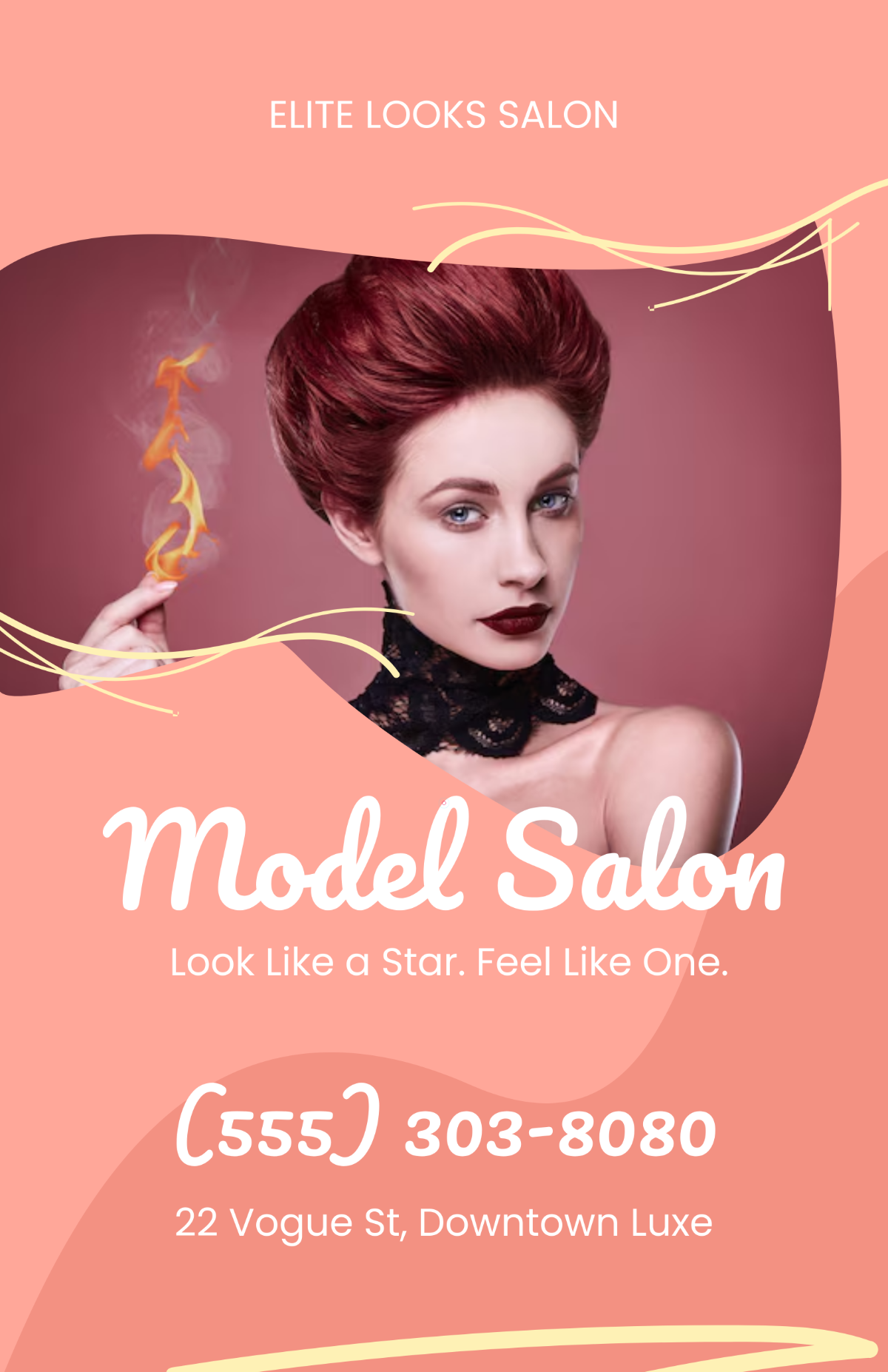 Free Model Salon Poster Template