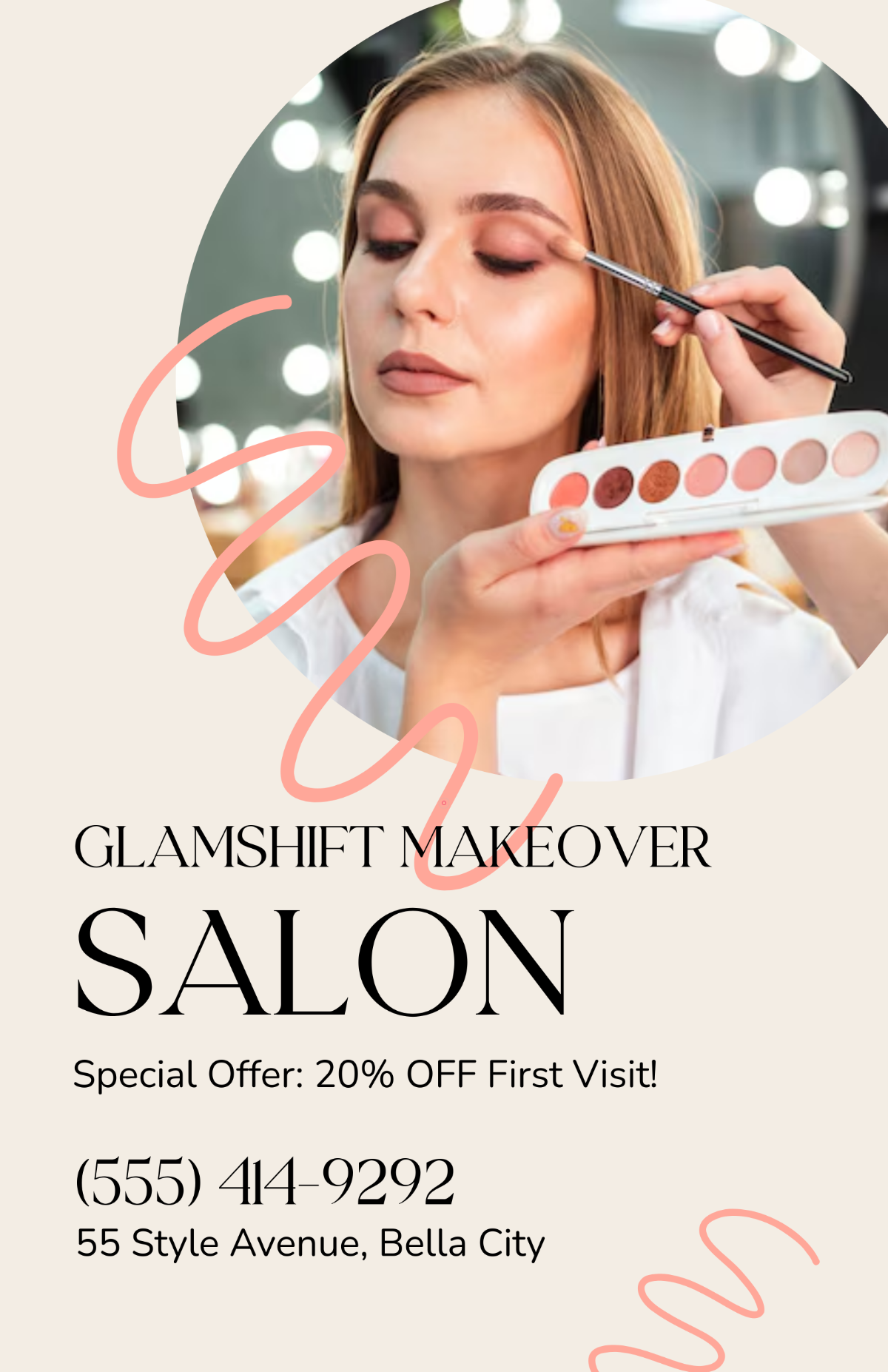 Free Colorful Makeover Salon Poster Template