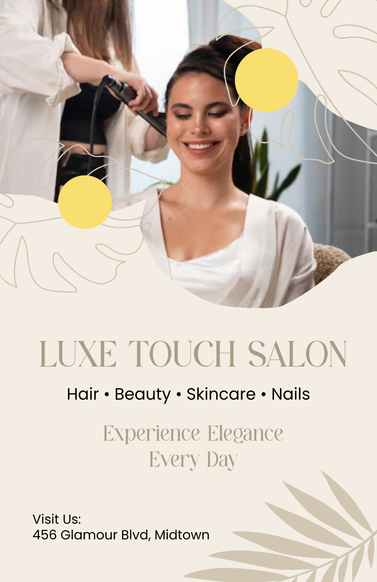 Free Creative Salon Poster with Logo Template