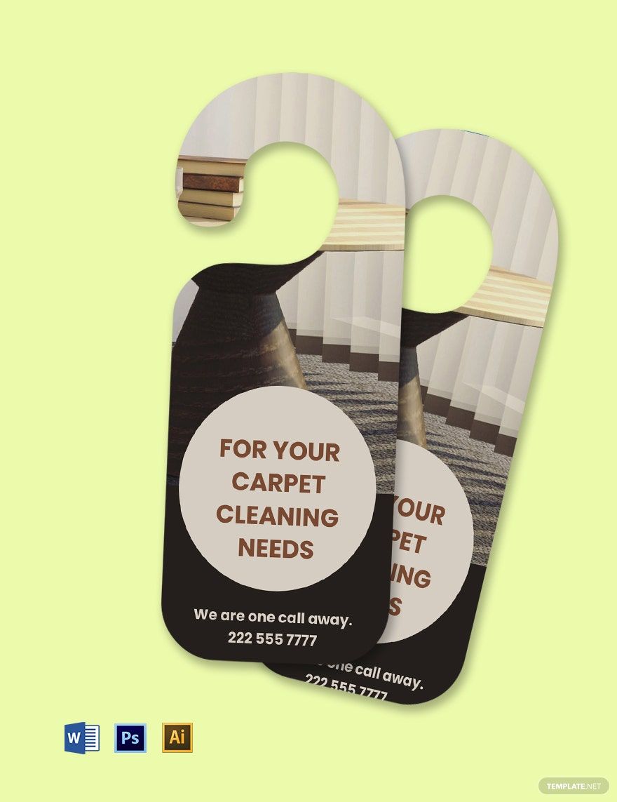 Carpet Cleaning Door Hanger Template in Word, Illustrator, PSD