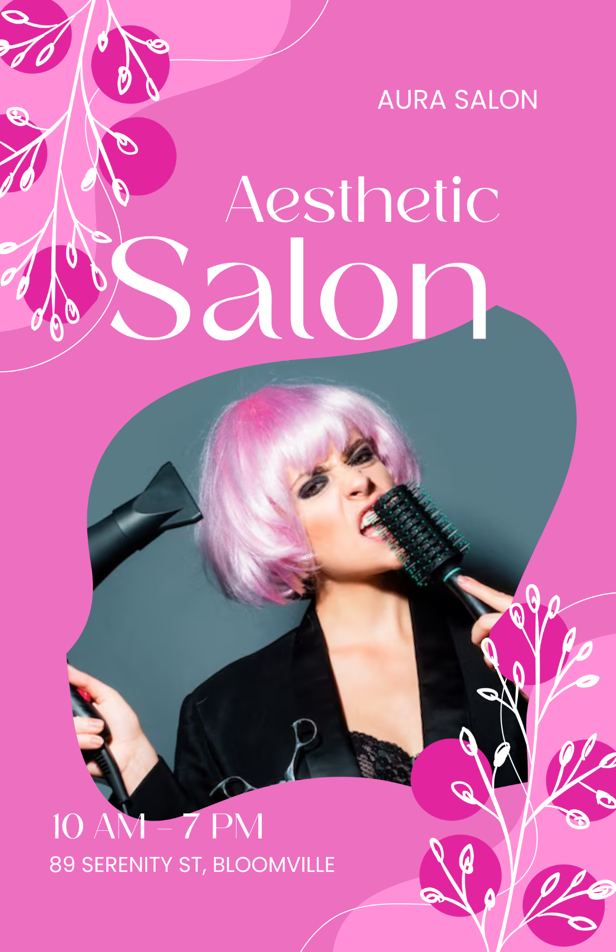 Free Aesthetic Salon Promo Poster Template