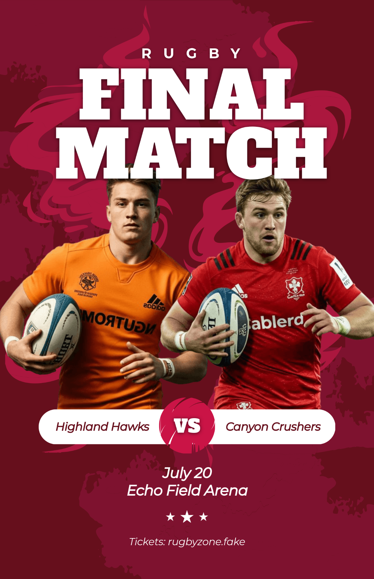 Free Rugby Sports Poster Template