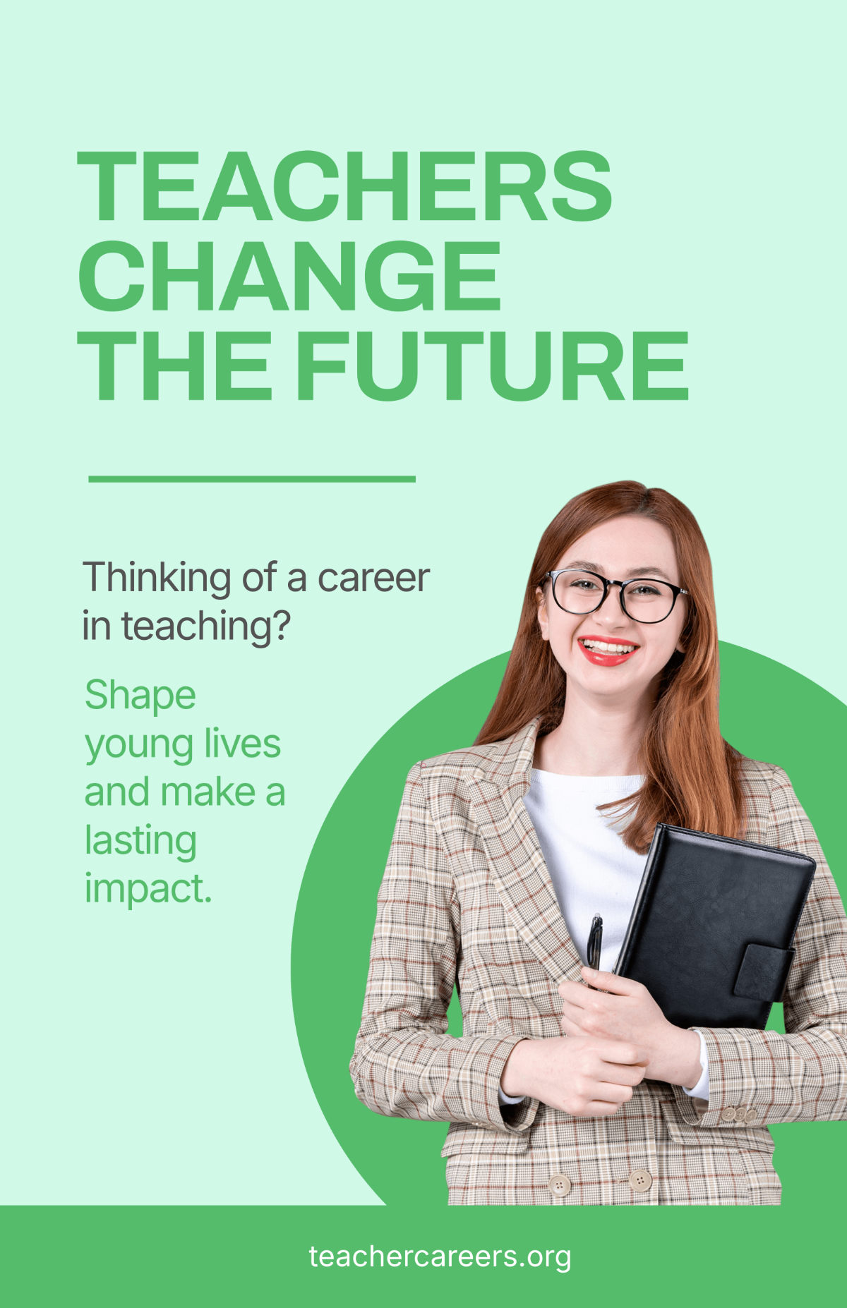 Free Green Career Poster for Teachers Template