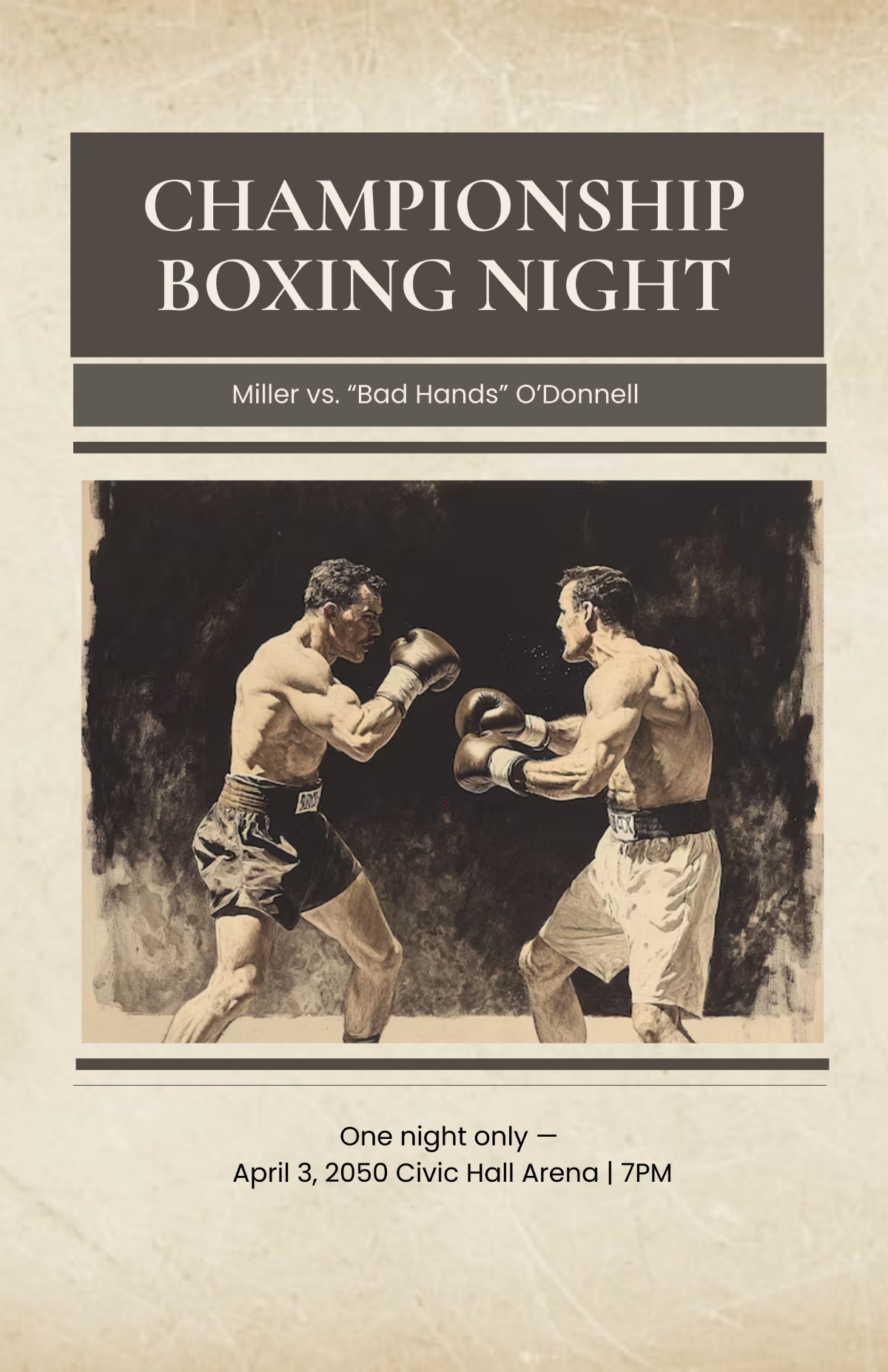 Free Vintage Sports Poster Template
