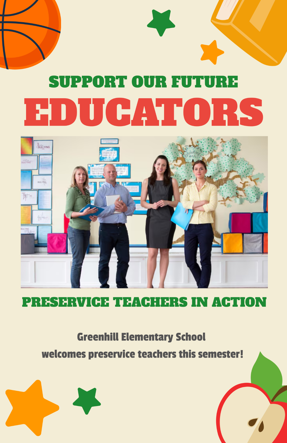 Free Colorful Preservice Teacher Poster Template