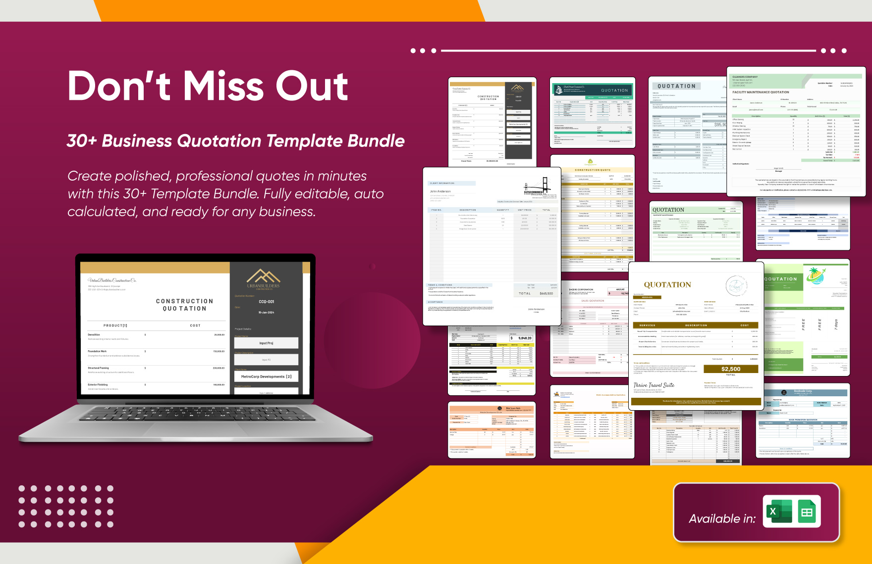 30+ Business Quotation Template Bundle