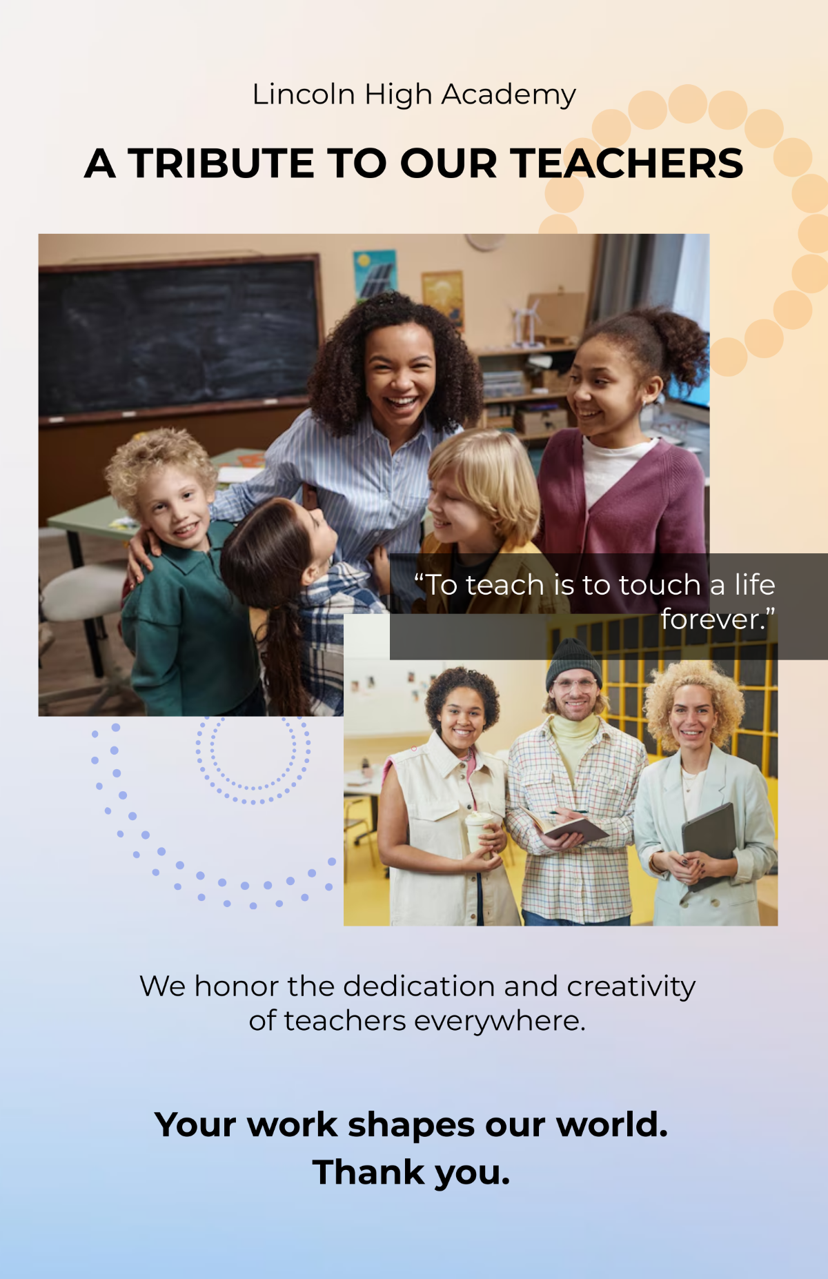 Free Professional Teacher Tribute Poster Template