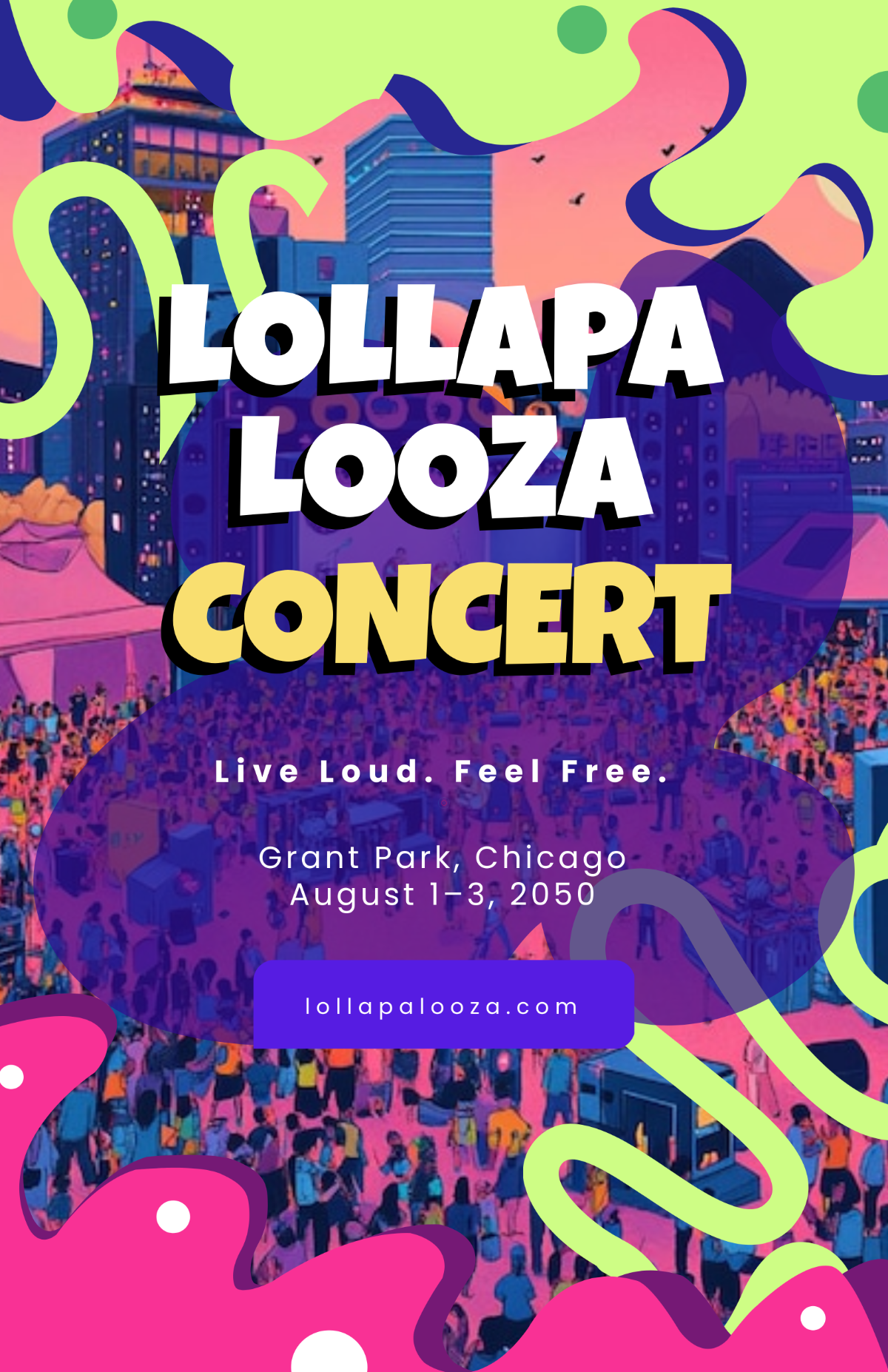 Free Lollapalooza Poster Background Template
