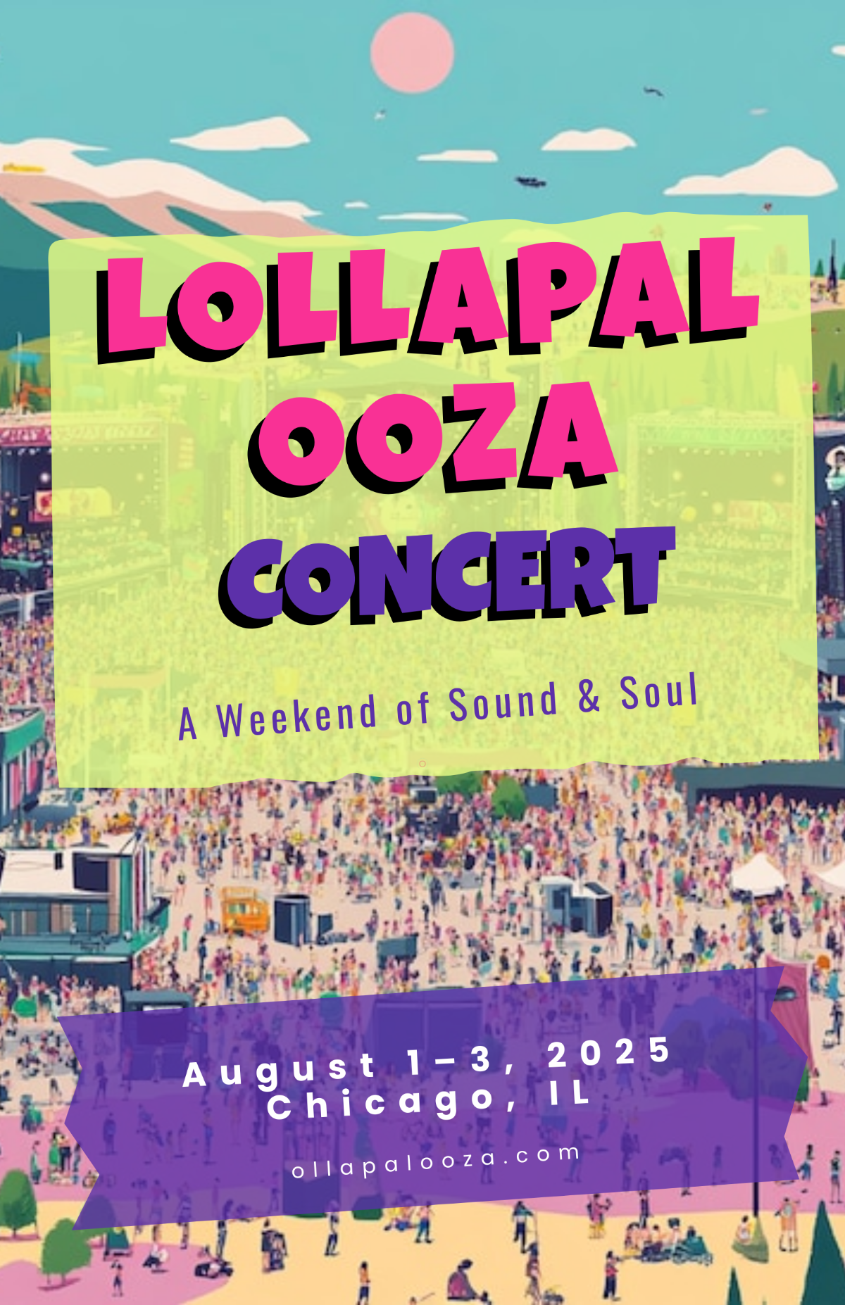 Free Lollapalooza Event Poster Template