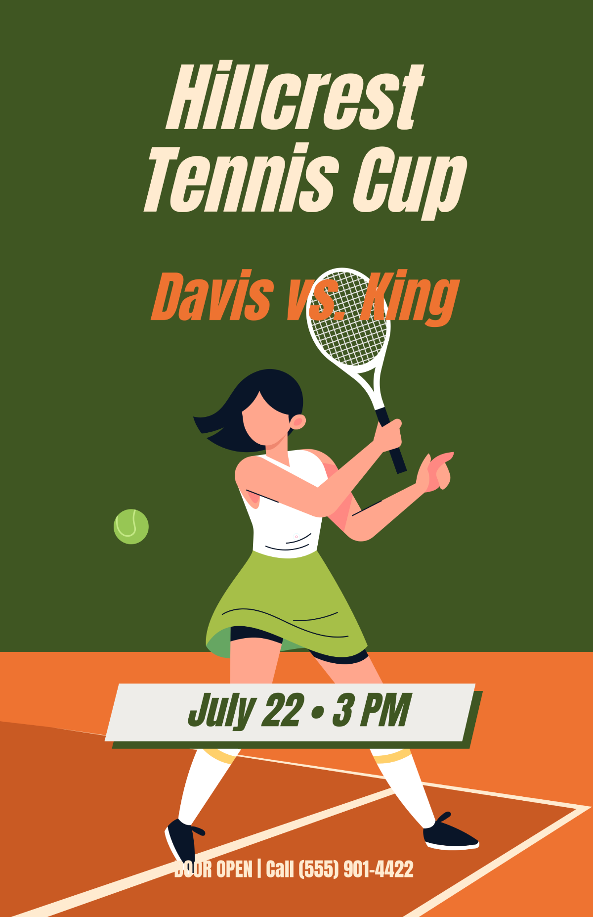 Free Tennis Sports Poster Template