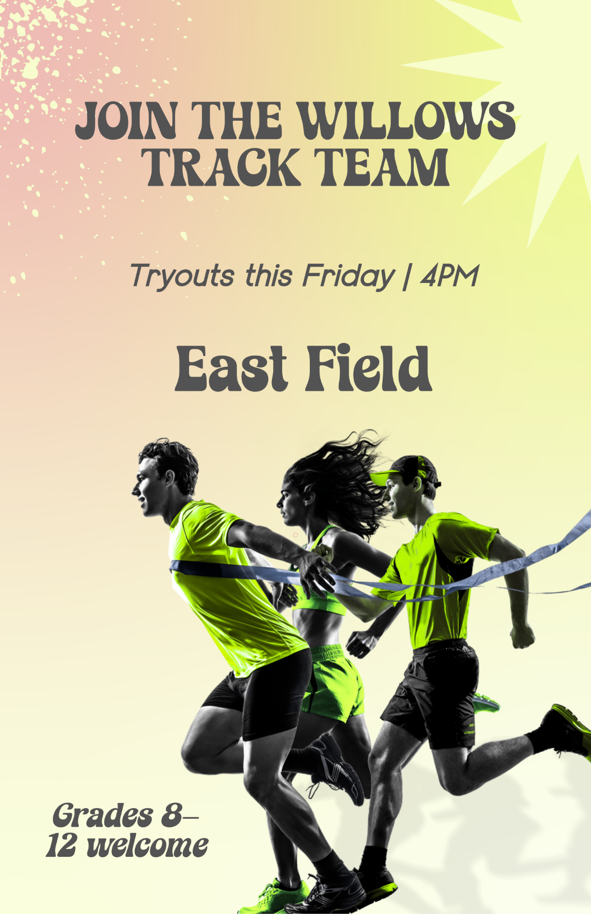 Free Aesthetic Sports Tryout Poster Template