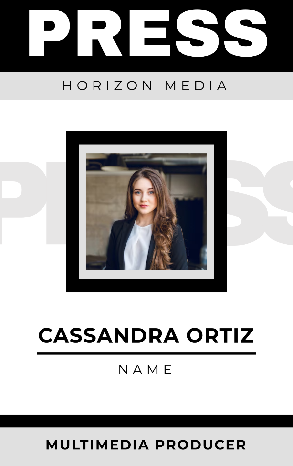 Free Media Press ID Badge Template