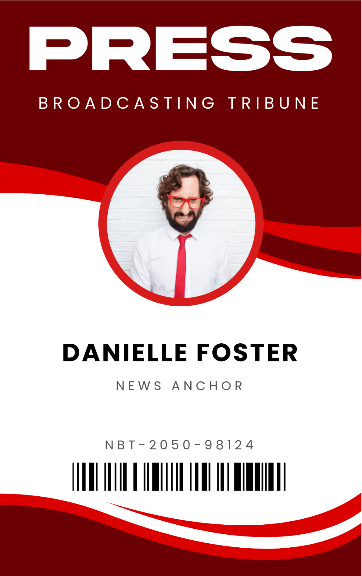 Free Press ID Badge Design Template