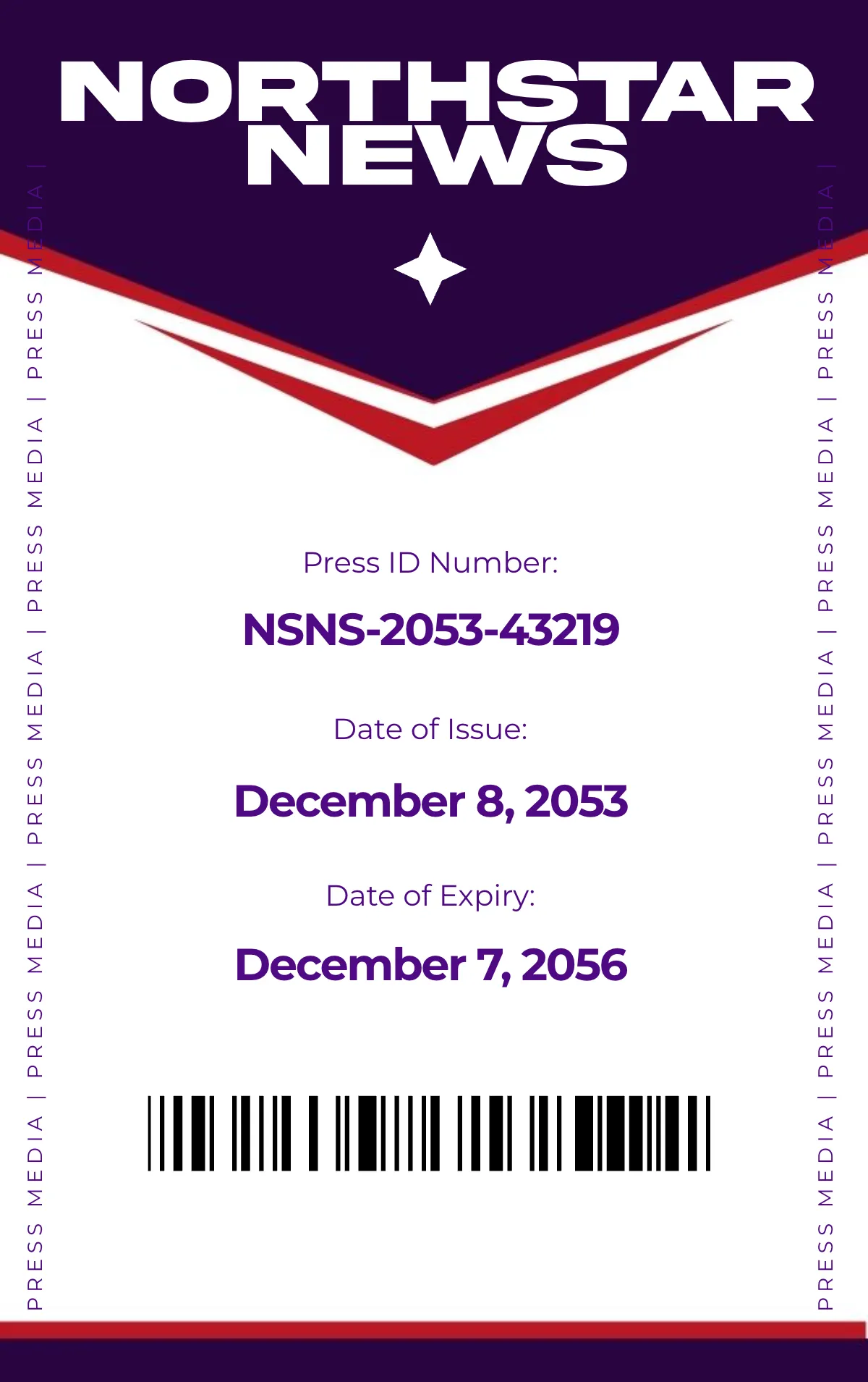 Free Vertical Press ID Badge Template to Edit Online