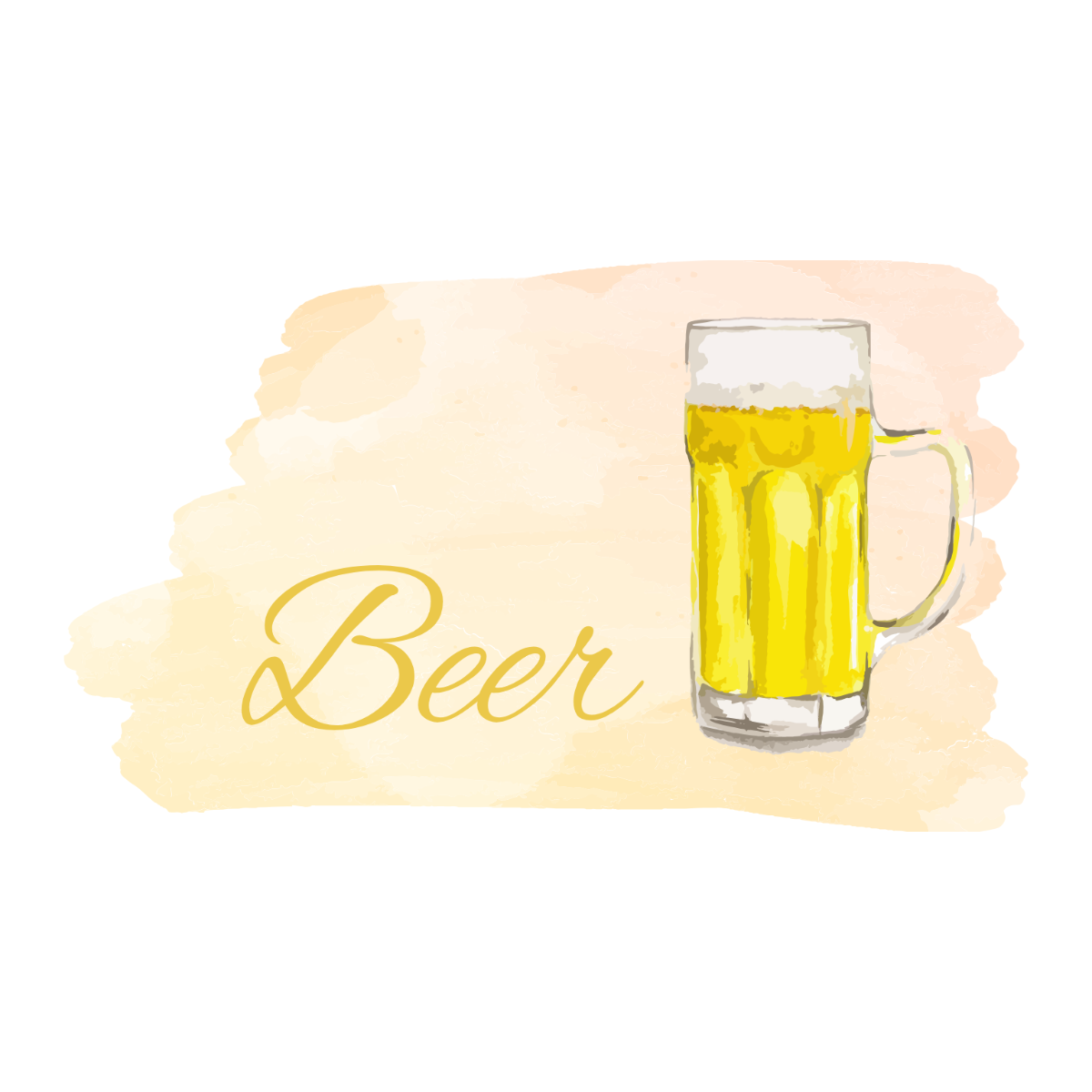 Free Watercolor Background Beer Clipart Template