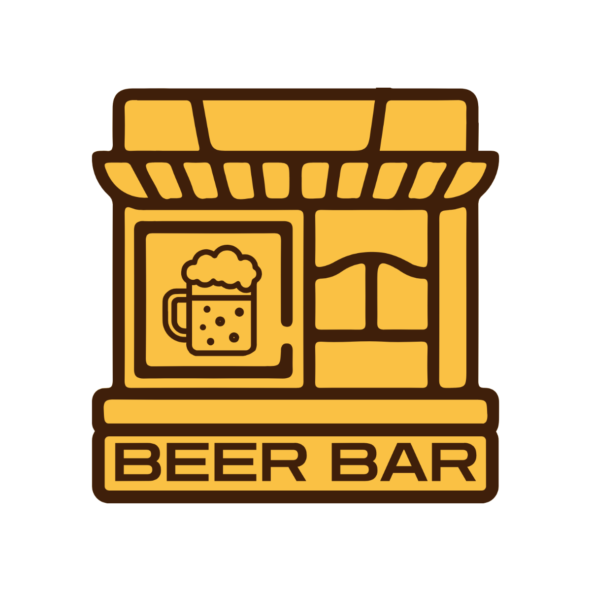Free Yellow Beer Bar Clipart Template