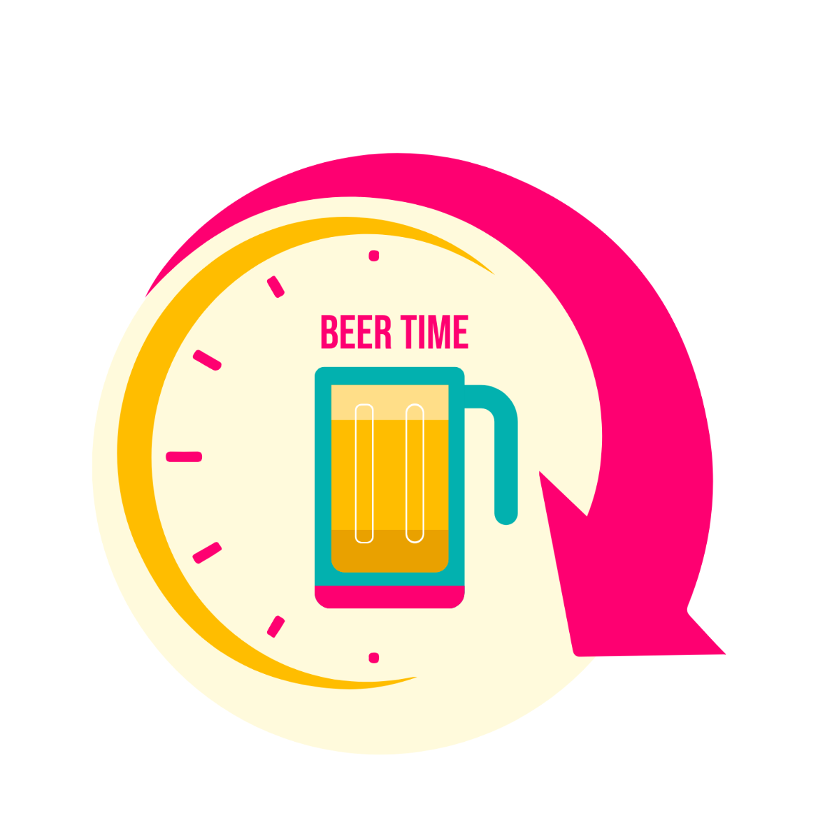 Free Beer Happy Hour Clipart Template