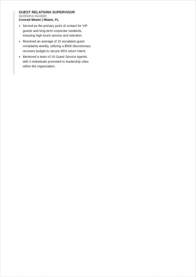 Free Hospitality ATS Resume Template, AI Resume Builder