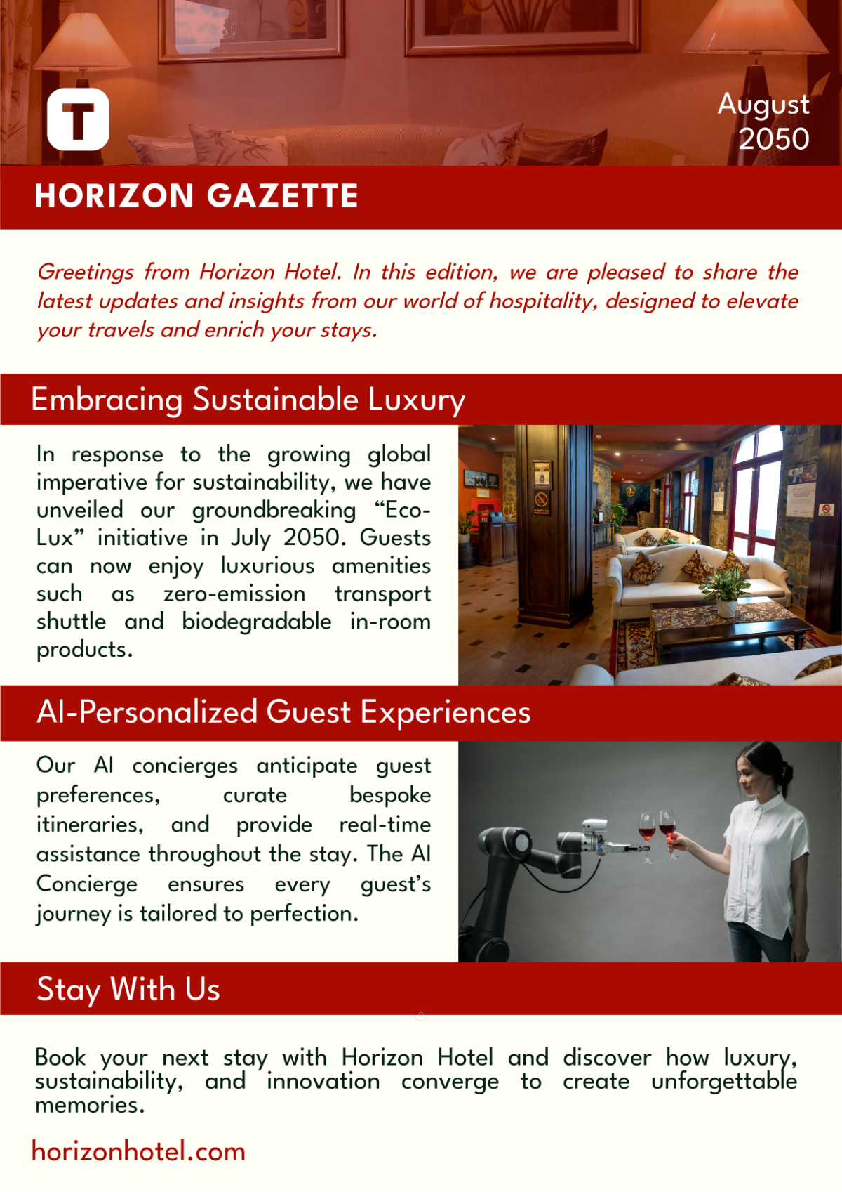 Free Hospitality Newsletter Template