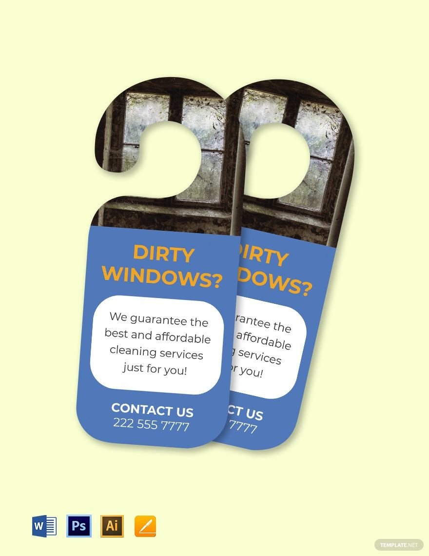 Window Cleaning Door Hanger Template in Word, Illustrator, PSD