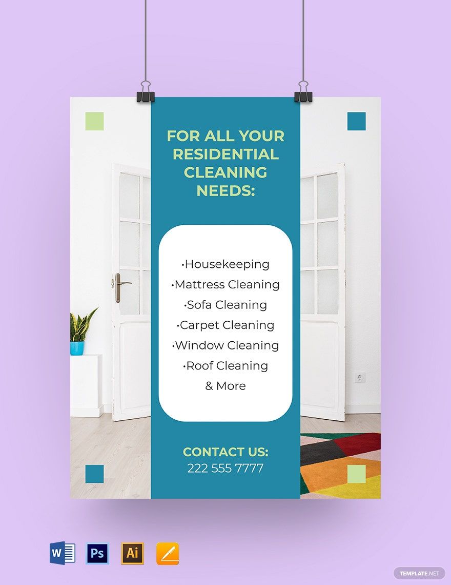 Free Residential Cleaning Service Yard Sign Template