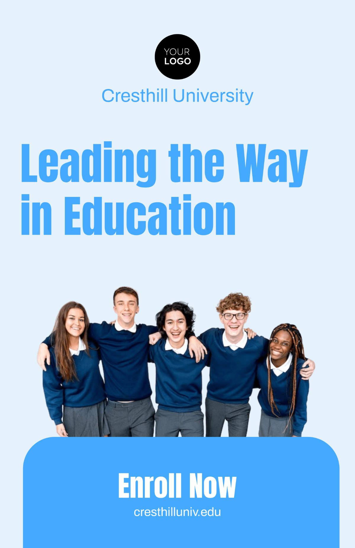 Free Vertical University Poster Design Template to Edit Online