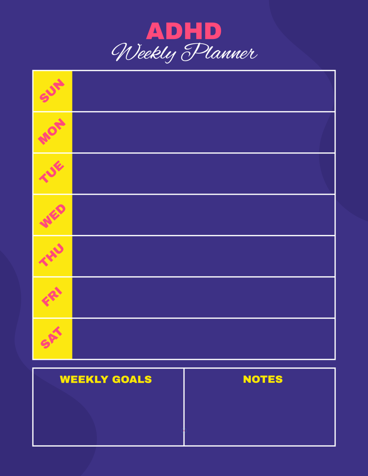 Free ADHD Planner Template