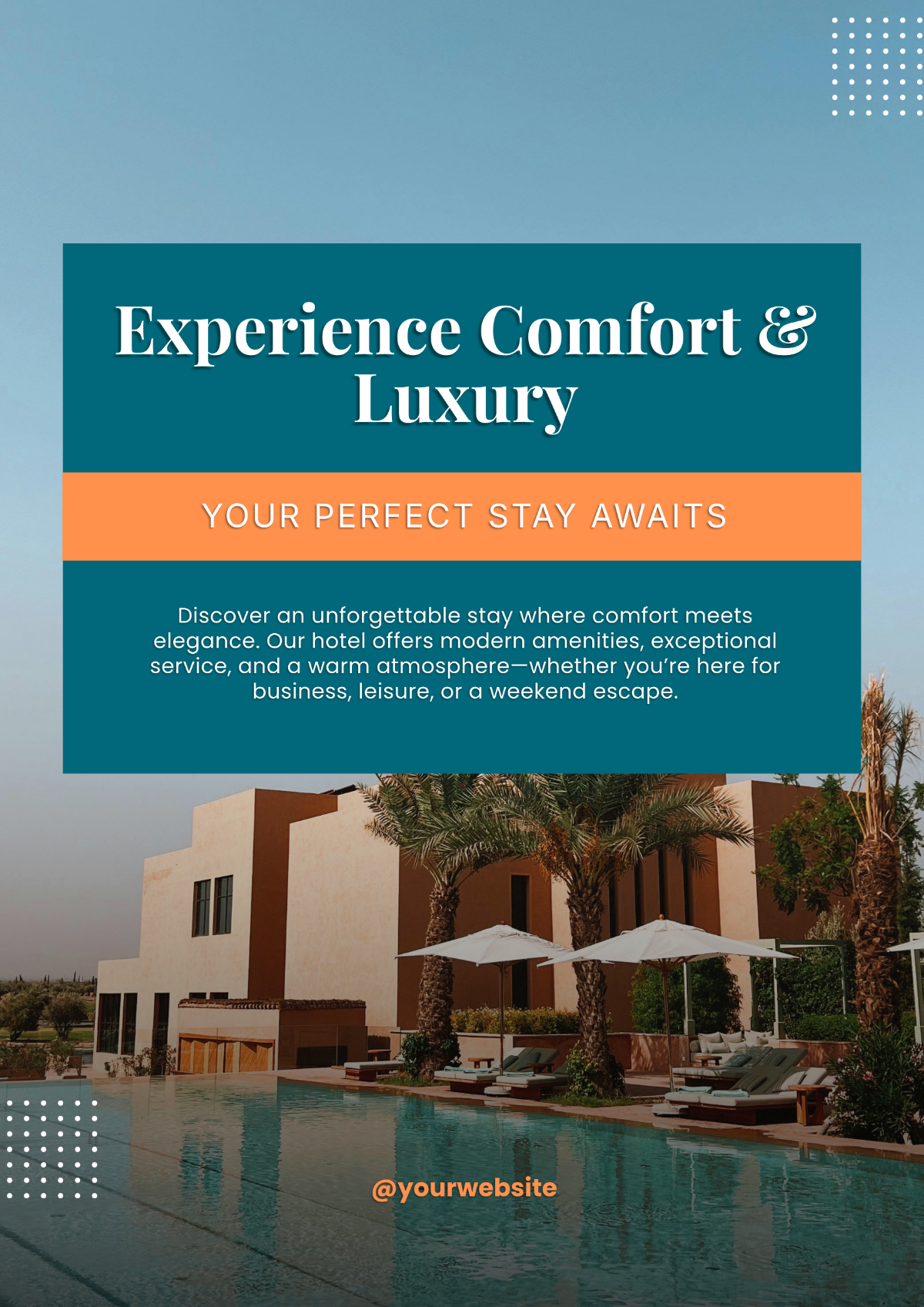 Free Blank Hotel Promotional Poster Template to Edit Online