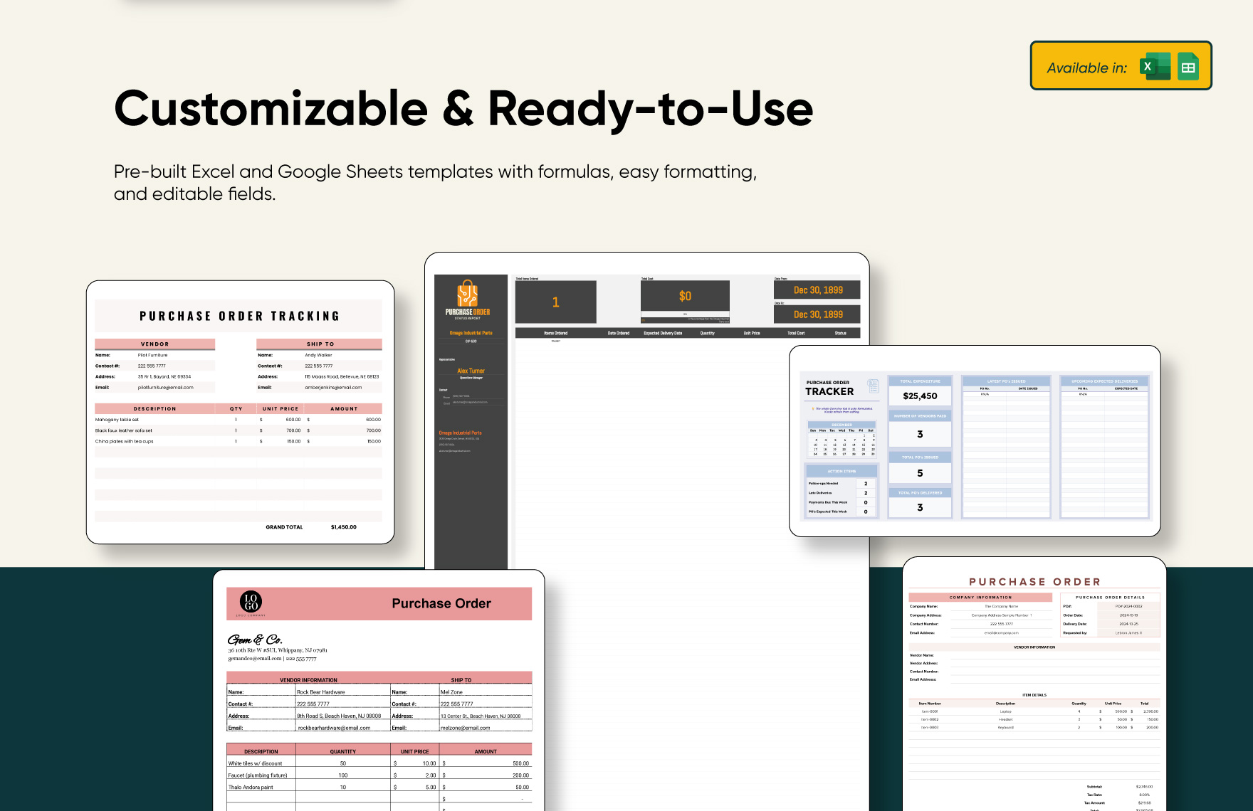 20+ Purchase Order Template Bundle