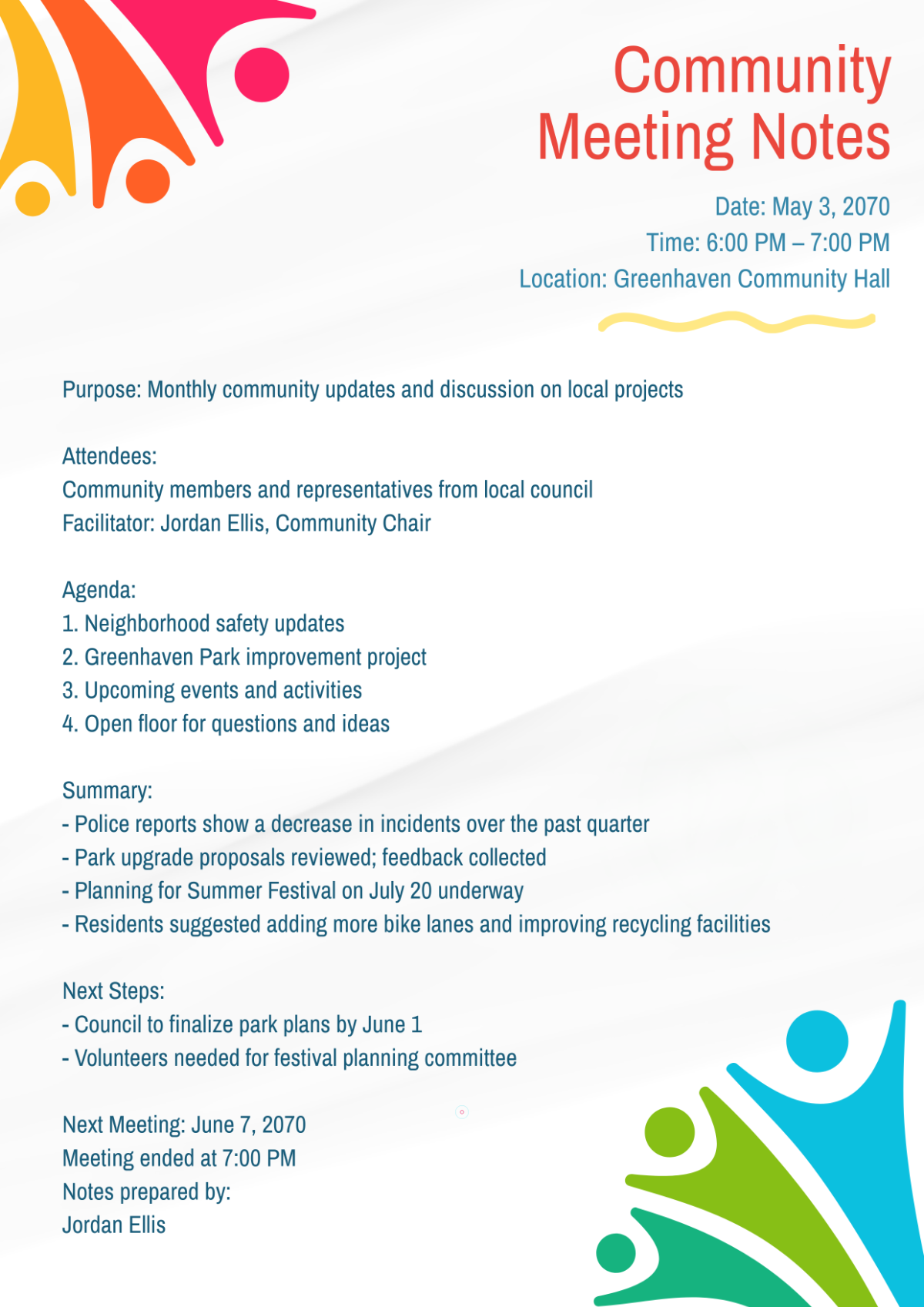 Community Meeting Template