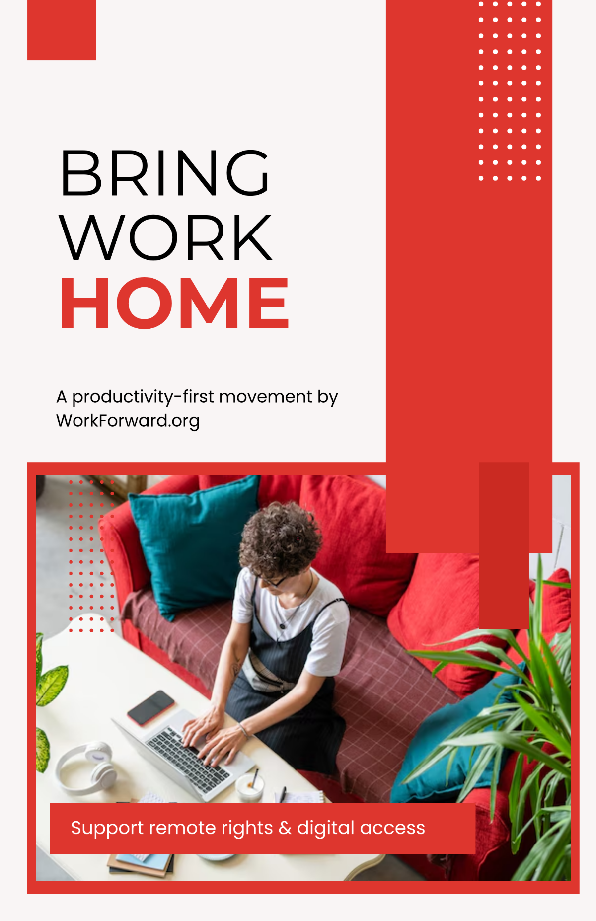 Free Work From Home Campaign Poster Template