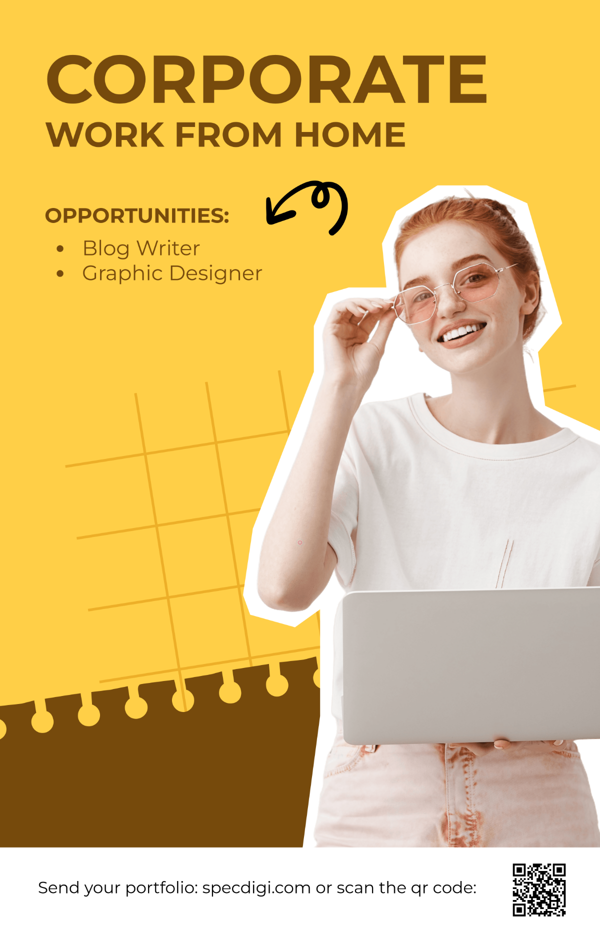 Free Corporate Work From Home Poster Template