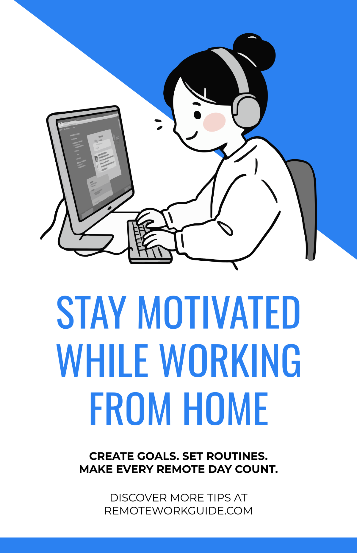 Free Stay Motivated and Work From Home Poster Template
