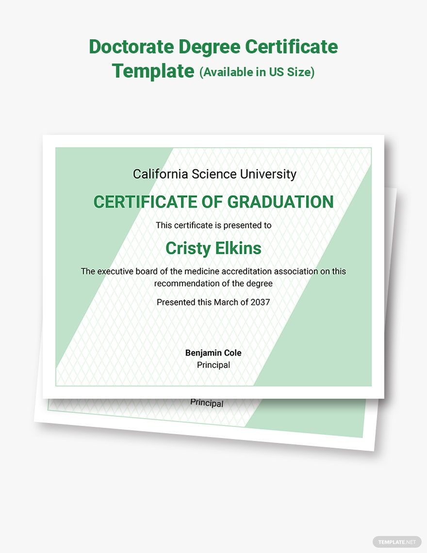 Honorary Doctorate Certificate Template