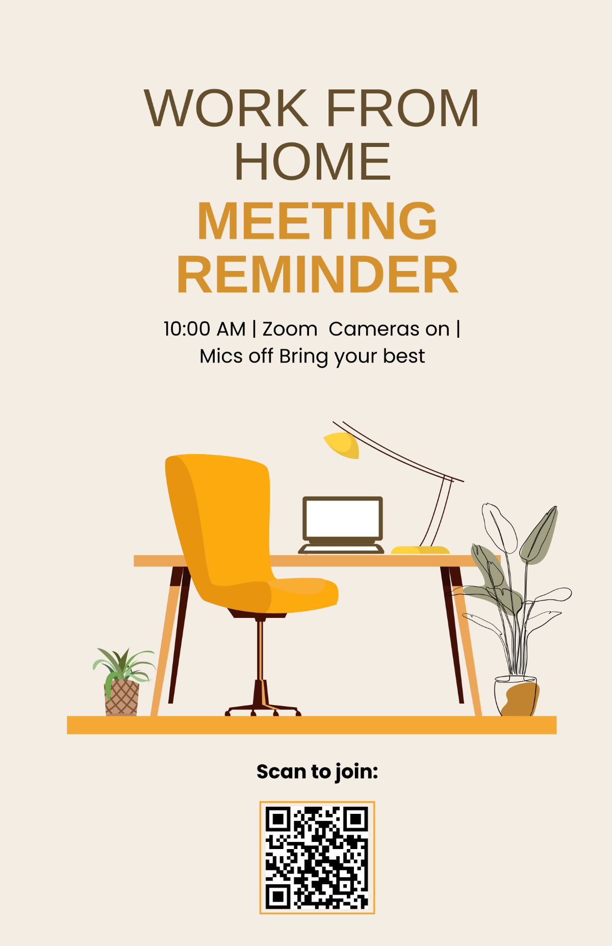 Free Work From Home Meeting Poster Template
