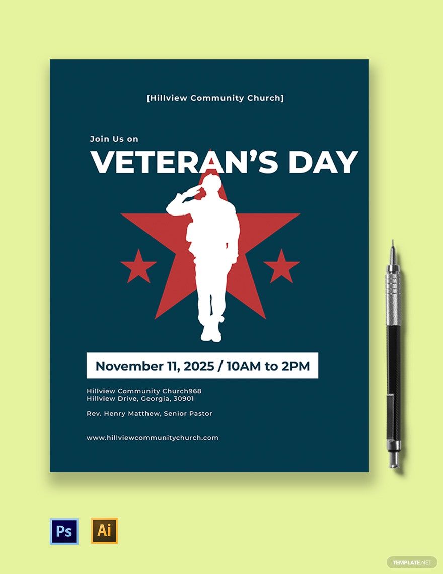 Veterans Day Church Flyer Template