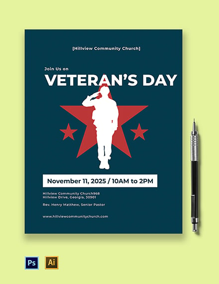 Veterans Day 11th November 2022 2023 Template