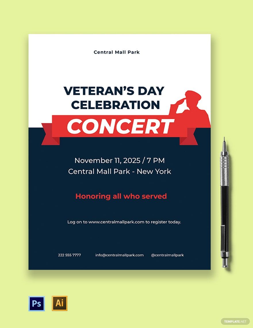 Free Veterans Day Celebration Concert Flyer Template