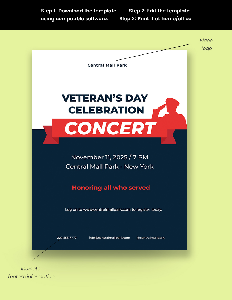 Veterans Day Celebration Concert Flyer Template