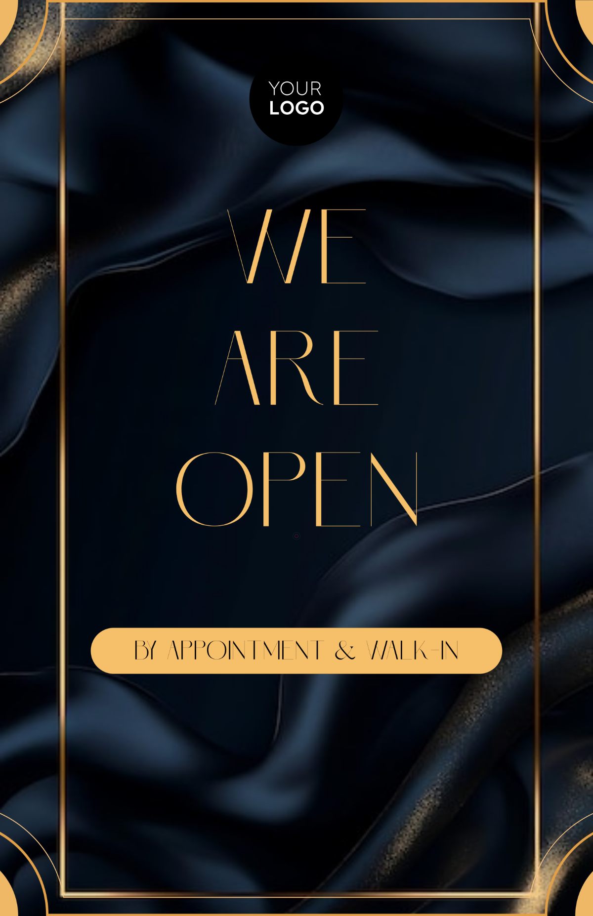 Free Luxury We Are Open Poster Template to Edit Online