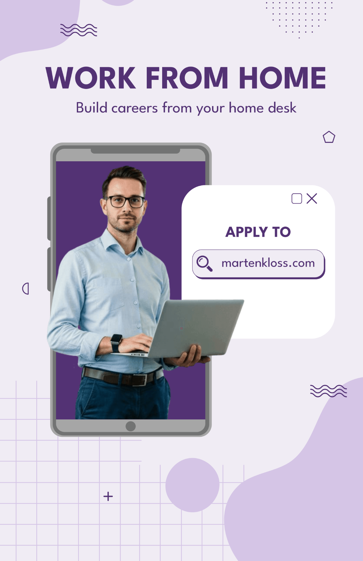 Free Work From Home Concept Poster Design Template