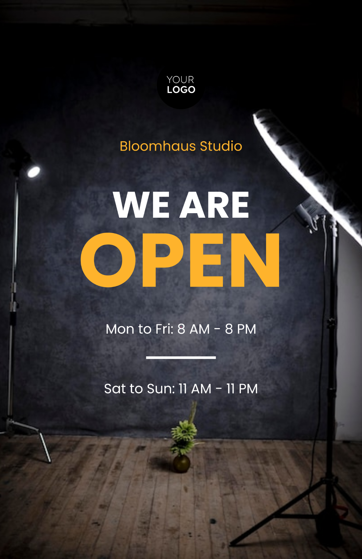 Free Creative We Are Open Wall Poster Template to Edit Online