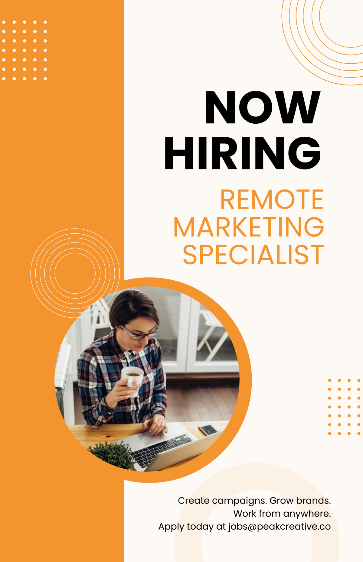 Free Work From Home Marketing Poster Template