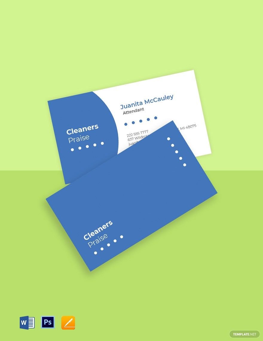 Residential Cleaning Service Business Card Template