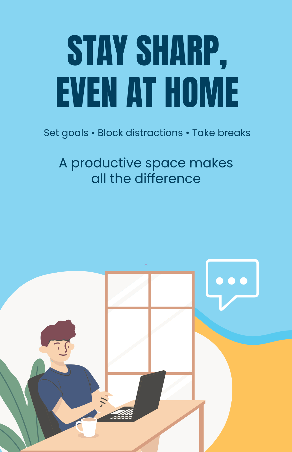 Free Work From Home Productivity Poster Template