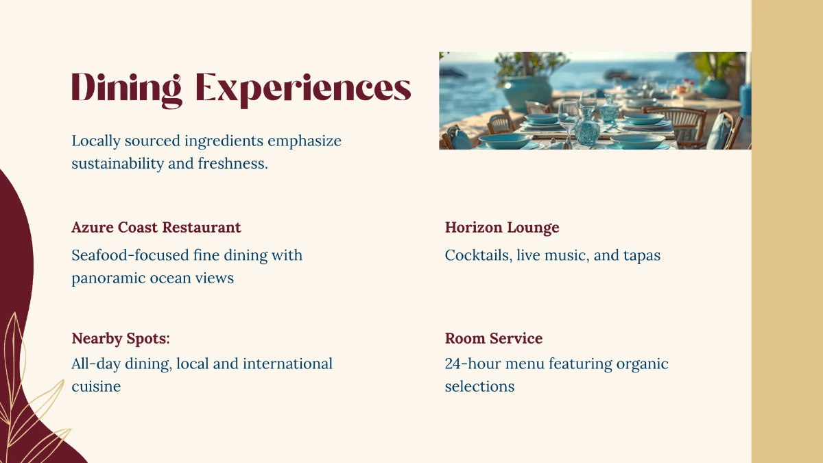 Free Hospitality Presentation Template to Edit Online