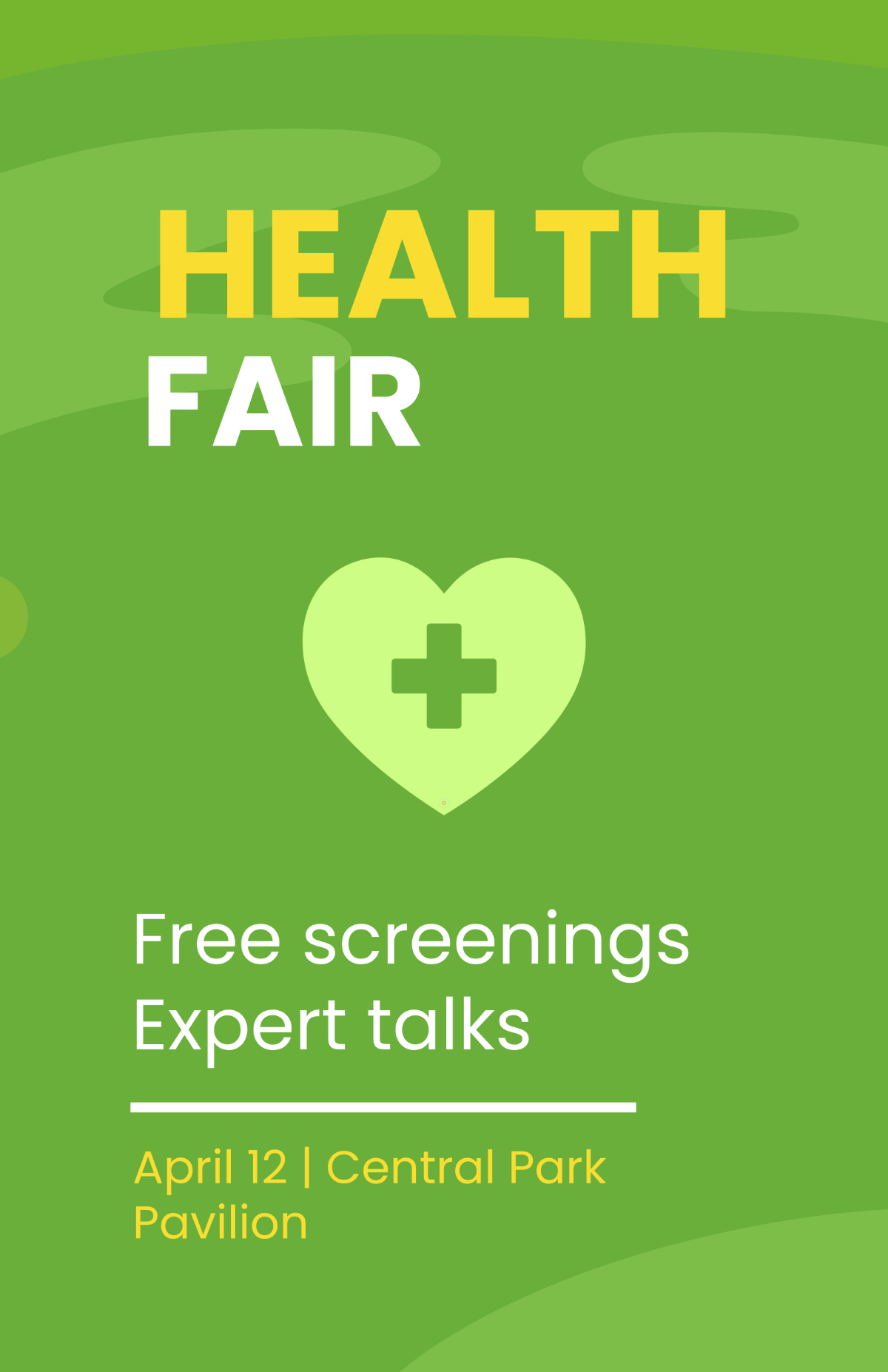Free Green Health Fair Poster Template to Edit Online