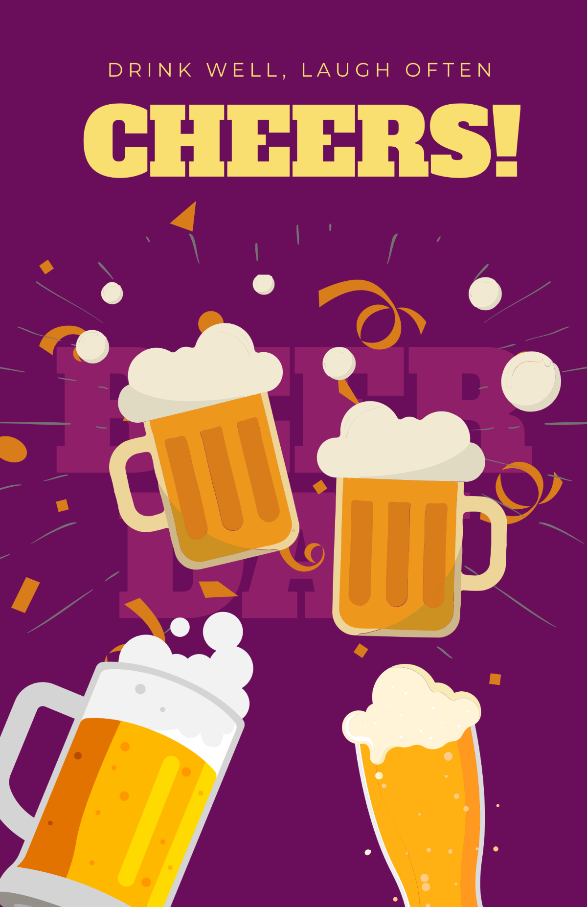 Free Creative International Beer Day Poster Template