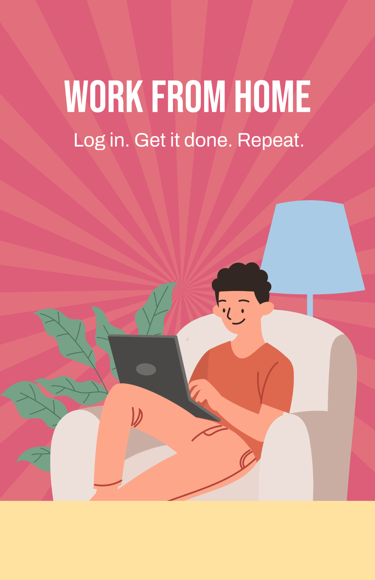 Free Vintage Work From Home Poster Background Template