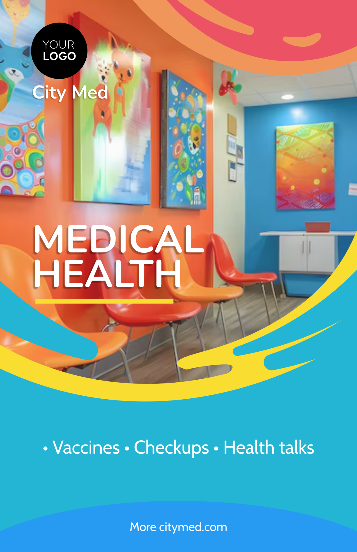Free Colorful Medical Health Poster Template to Edit Online